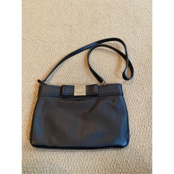 Kate Spade Black Primrose Hill Pebbled Leather Arica Crossbody Bag - Picture 2 of 7